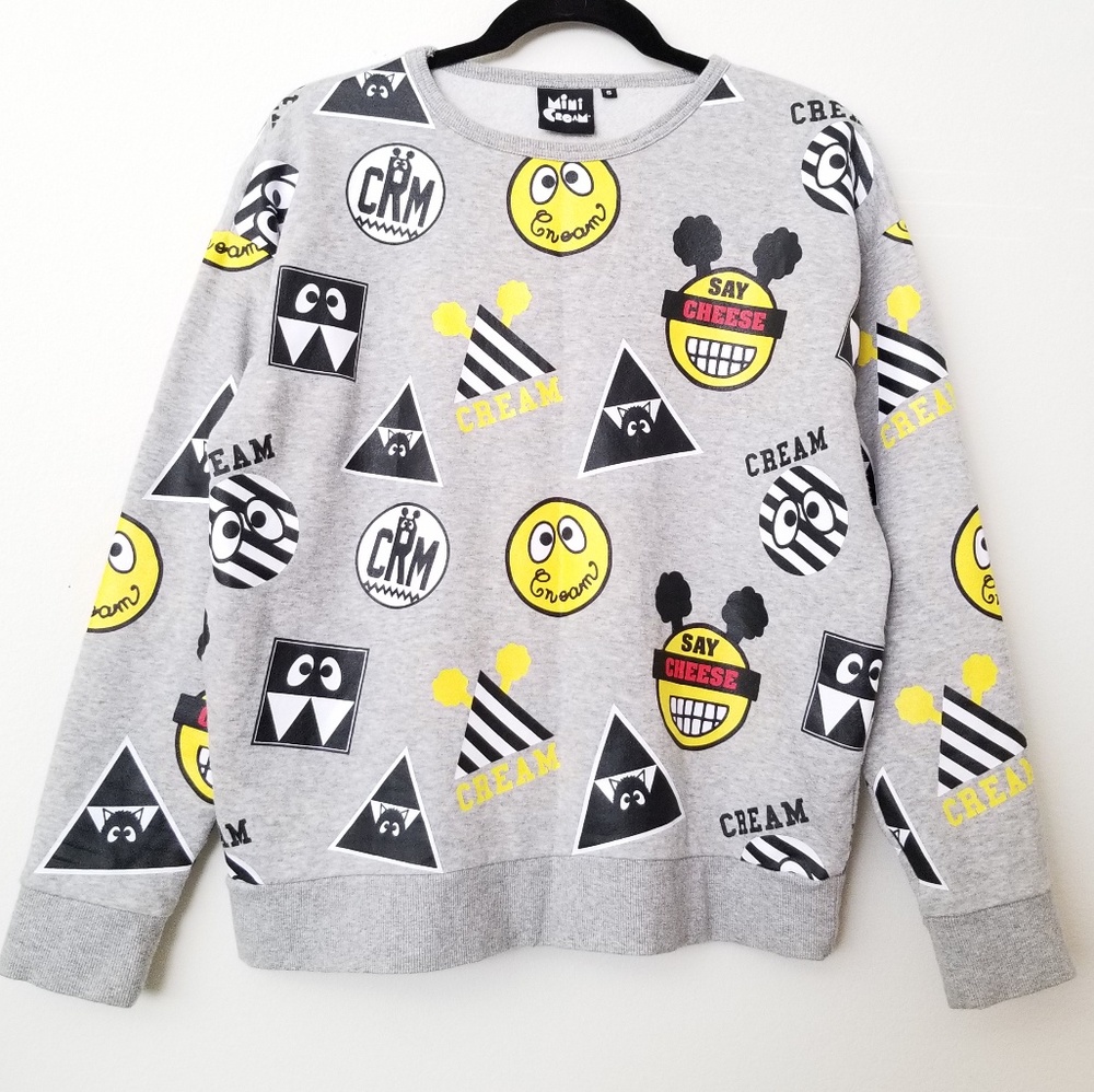 MINI CREAM Emoji Logo Jersey Sweatshirt Pull Over